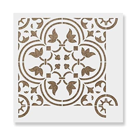 Rosario Tile Stencil - Stencil Linoleum, Floor Tile Stencils, Tile Stencils, Stencil Fireplace, Kitchen Stencil Cover