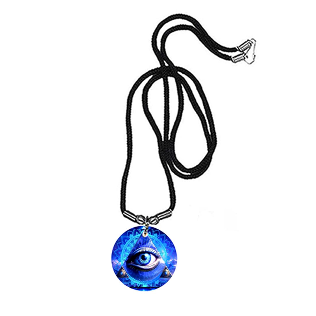 Abhiora FashionLucky Evil Eye Protection Triangle Cord Chain Acrylic Blue Pendant for Men Women | Symbolic Evil Eye Charm for Gifting and Personal Styling-image-34