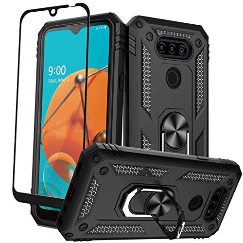 Swoders for LG Aristo 5 Case, LG Aristo 5 Plus/Fortune 3 / LG Risio 4 / LG Phoenix 5 / LG K8X / LG K31 / LG Tribute Monarch Case with Screen Protector Rotatable Kickstand Magnetic Car Mount - Black
