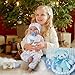 BABESIDE 9 Pcs Reborn Baby Doll Clothes Set for 17-22 Inch Dolls, Reborn Baby Dolls Accessories Doll Bassinet with Bottle Pacifier and Bear Toy for Realistic Newborn Babydolls, Blue