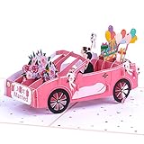 DKT Handmade Wedding pop up card (Wedding Car), 3D wedding card, Wedding Pop Up Anniversary Card,...