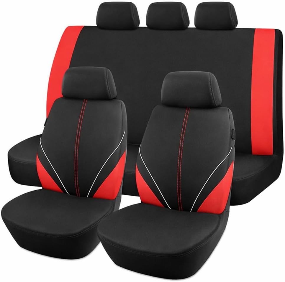 Mandark Car Seat Cover Full Set, Beathable Waterproof Heavy-Duty Vehicle Front and Rear Split Bench Seat Covers, Auto Interior Chair Protector, Universal for SUV Automobile Truck (Blue)