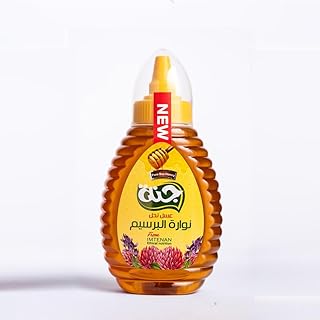 عسل نحل نوارة البرسيم في زجاجة ضغط من جنة، 450 جرام