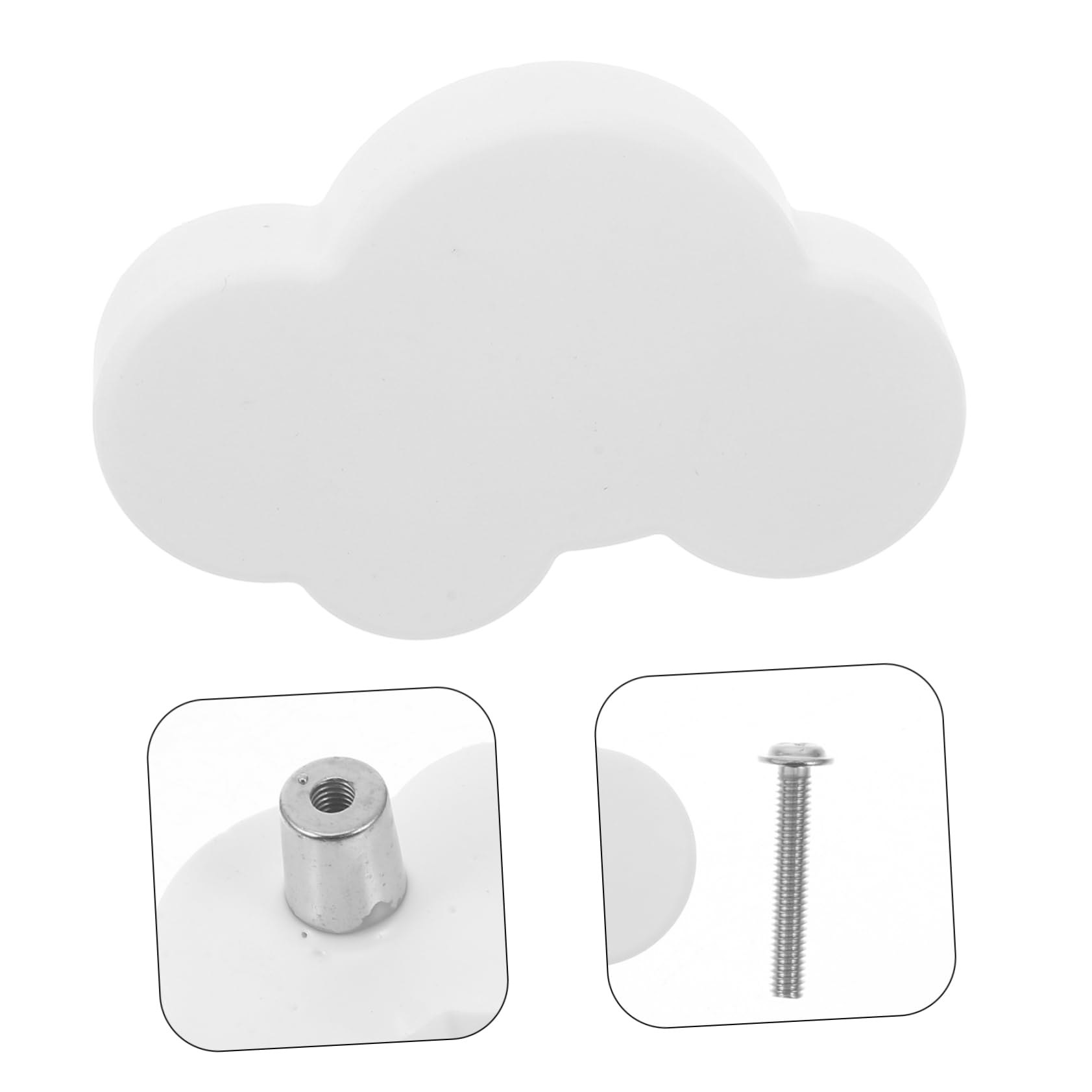 NULYLU 6-Pack Boys and Girls's Dresser Knobs Soft Rubber Cabinet Door Handles for Boys and Girls' Furniture White