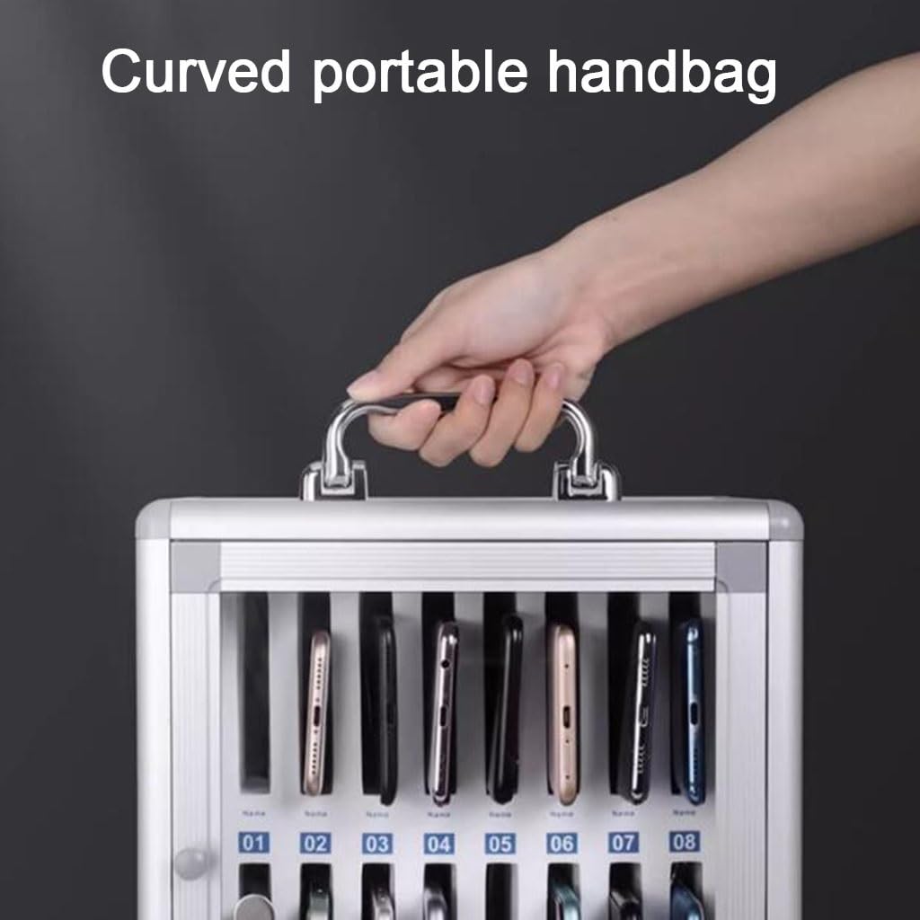 24/36 Slot Armadietto Portacellulari Da Parete Color Argento, Armadietto Portaoggetti Per Cellulari Supporto Per Per Cellulari Adatto Per Scuole Aule E Aule D'esame(36)