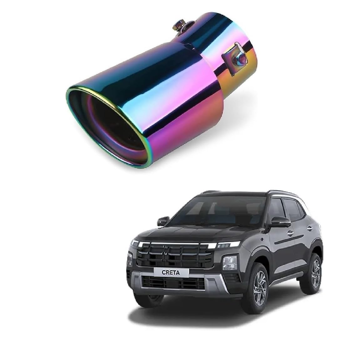 Stylish Car Show Exhaust Tube in Stainless Steel Colour Tube-Silencer Muffler Tip Pipe for Creta 2024-picture-32