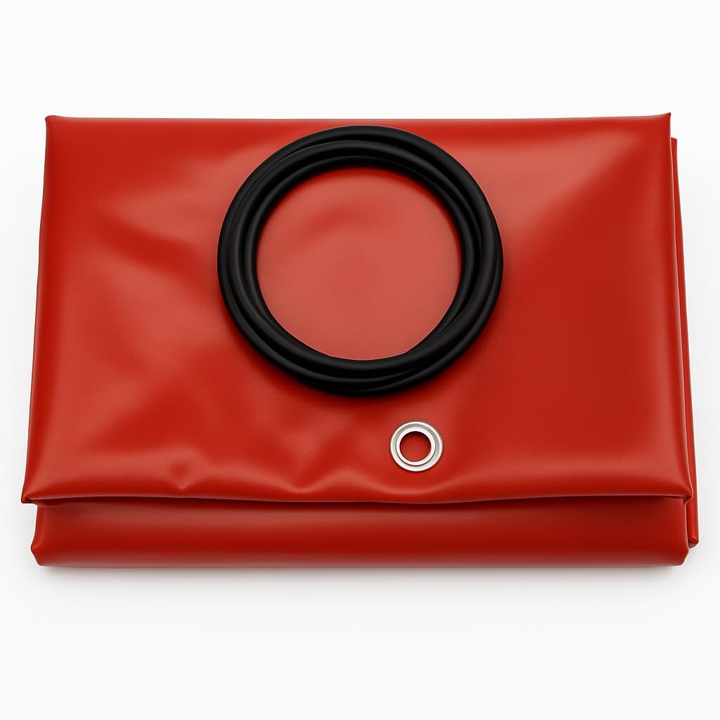Lona de remolque Franc RB 2514-254 x 146 x 10 cm, PVC 640 g/m², funda de alta resistencia con ojales y Sandow. Fabricado en Francia. (Rojo 3002)