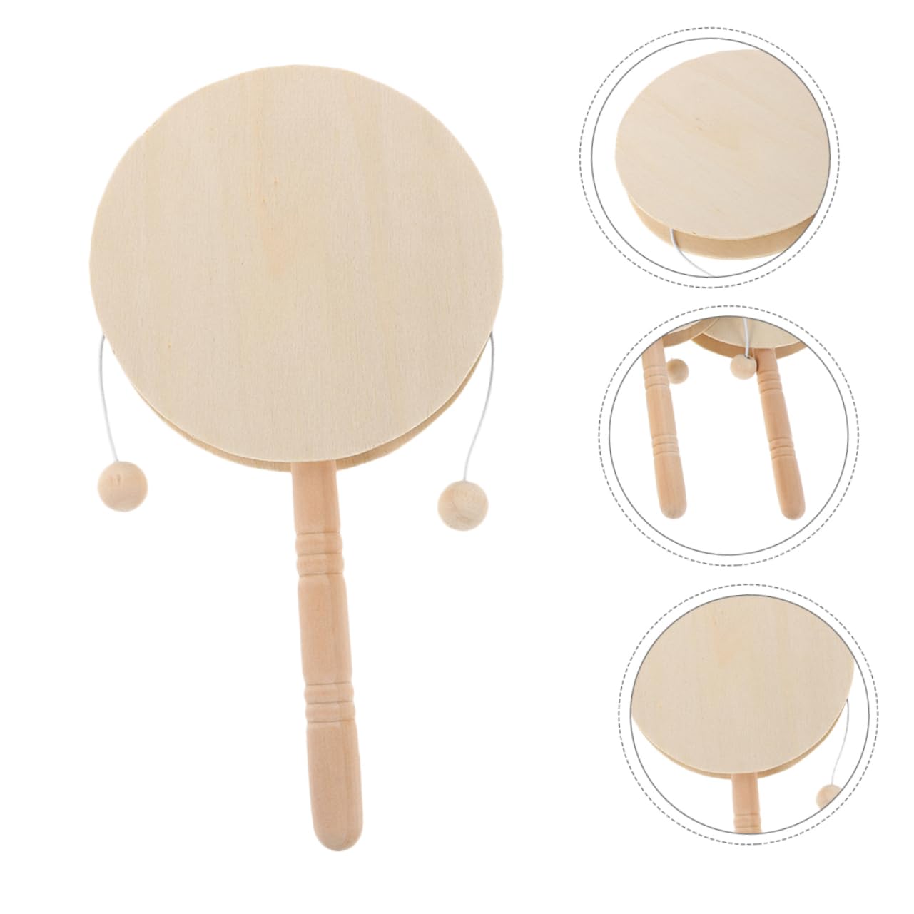 10stücke Junge Mädchen DIY Holz Rasseltrommel Rund Unbemalt Percussion Instrumente Zum Bemalen Musikalisches Kinderspielzeug Für Vorschule Kreatives Bastelprojekt
