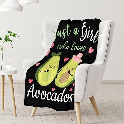 Blanket for Girls - 40"x50" Cute Avocado Throw Gifts - Black Soft Fuzzy Blankets for Bed, Couch & Living Room