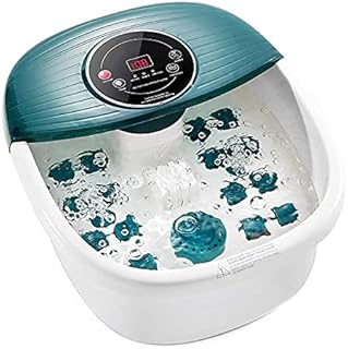 Foot Spa Bath Massager with Heat, Bubbles, Vibration, 16 Removeable Roller (not Motorized), Pedicure Foot Spa with 95-118℉ Temperature Control and Material Box for Feet at Home