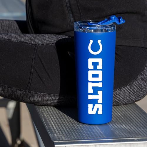 Image of Rico Industries NFL Football 24oz Stainless Steel Tumbler with Lid and Dual Functioning Lid