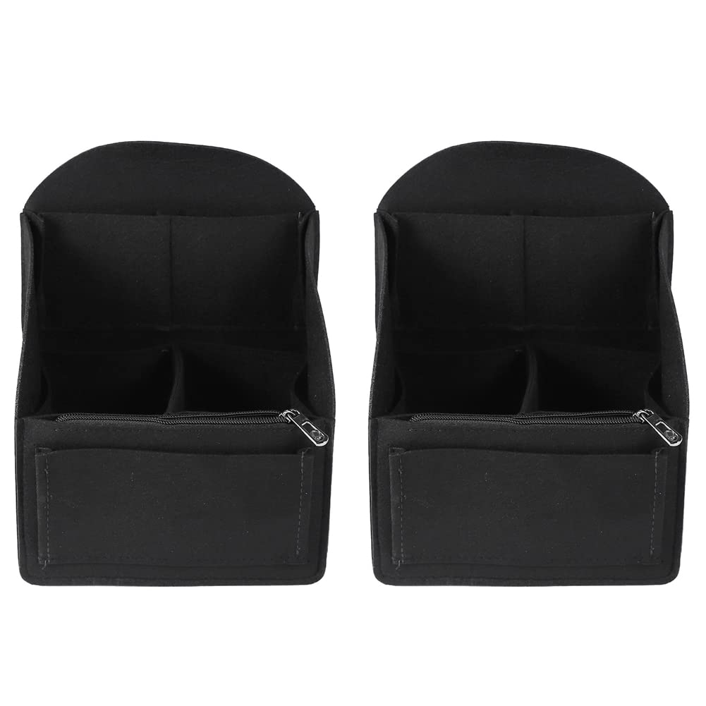 Hndhbfgrt 2X Felt Backpack Insert Organizer Storage Bag Universal Bag in Bag Men Women Shoulder Tote Bags Handbag(Black)