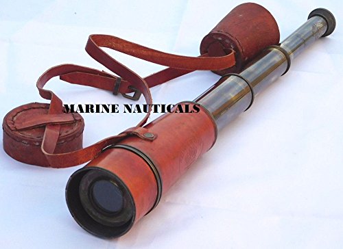 Brass Nautical Telescope Cap Belt Hand held Vintage Maritime Telescope spy Glass
