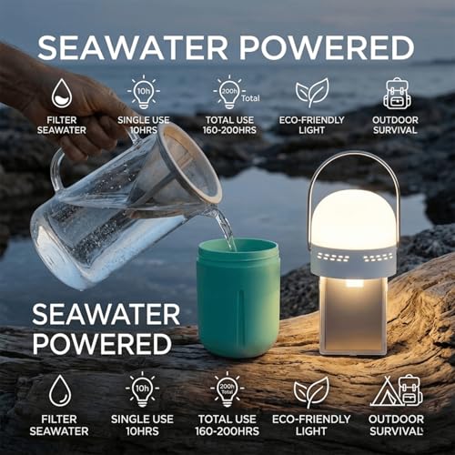 Lanterne sans piles et lampe d'eau salée survie extérieur