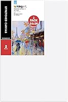 KINGART 24x36 Inch Pre-Primed Stretched Canvas Pack of 2, 100% Cotton Artist Canvases, 5/8" Profile for Oil Acrylic Painting