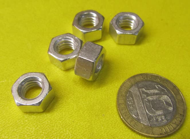 6061 Aluminum Hex Nuts RH 5/16-18 Thread x 1/2 W x 17/64 H 100 Pcs