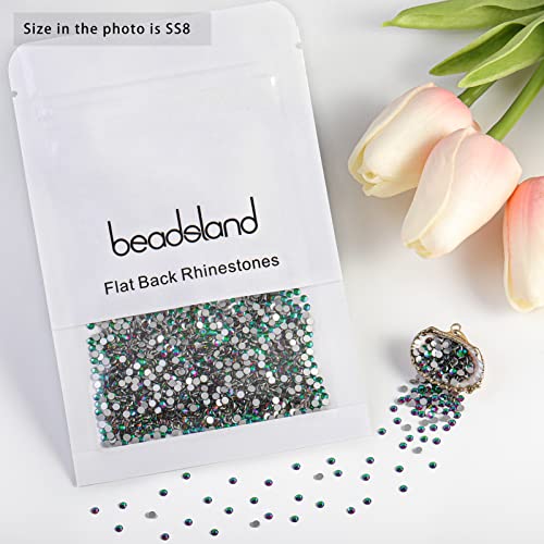 Image of Beadsland Flat Back Crystal Rhinestones,Green Volcano, SS8, 1440pcs