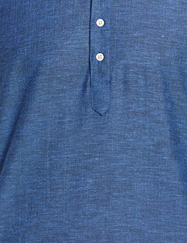Image of Park Avenue Men's Cotton Polyester Blend Solid Pattern Slim Fit Mandarin Collar Full Sleeve Formal Shirt