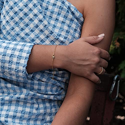 BLOSSOM & HUE Tiny Evil Eye Bracelet In Sterling Silver 18K Gold Filled3