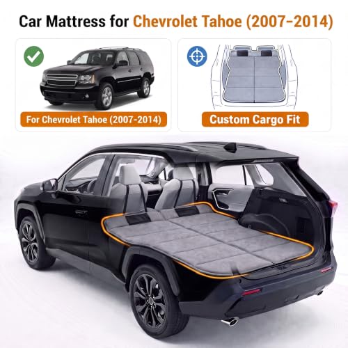 Image of Car Mattress for 2007-2014 Chevrolet Tahoe, Upgraded Non-Inflatable Thickened Foam SUV Car Camping Mattress, Foldable Trunk Sleeping Pad Car Bed Mattress for Road Trips Camping Travel