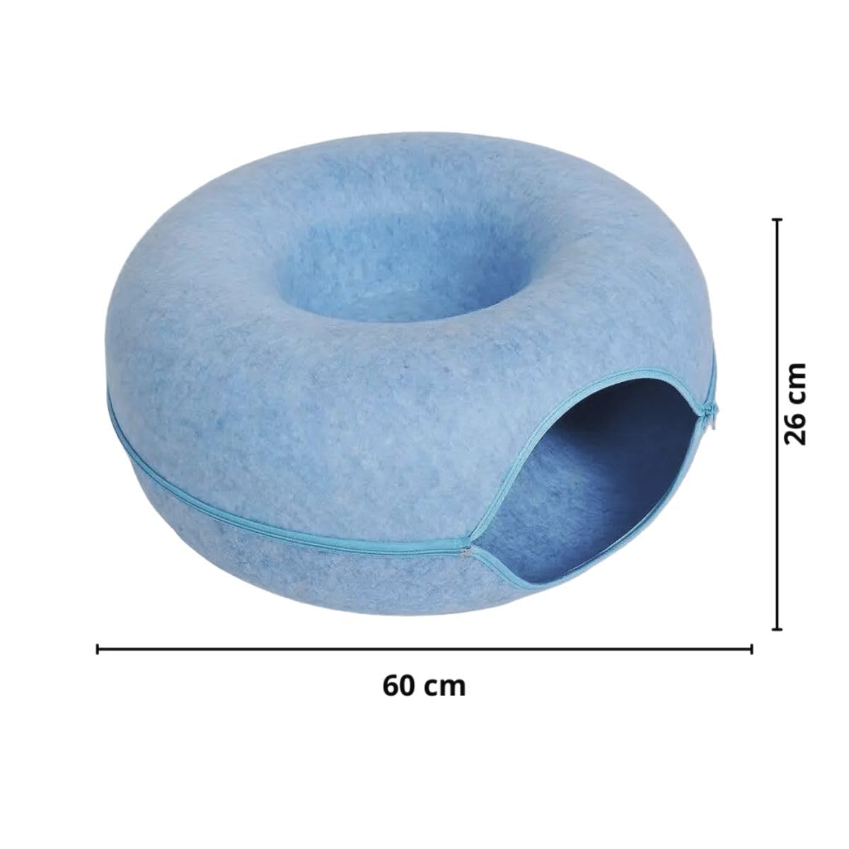 Túnel Para Gatos 5 Pétalas - Casa Donut Removível Com Brinquedo Incluso