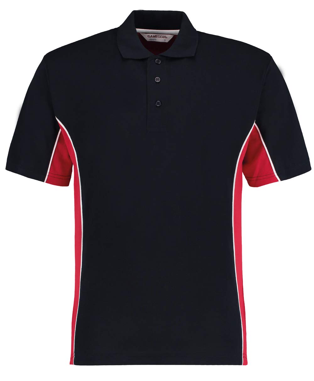 Gamegear Men's Navy/Red/White ' Track Pique Polo, Large. Kk475