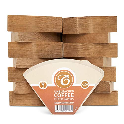 EDESIA ESPRESS – 1500 Filtres à Café Coniques en Papier – Filtre Café N°3 pour Cafetière Manuelle, Pour-Over et Brassage Doux – Taille 3 Brun