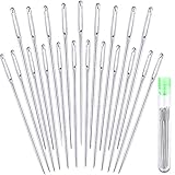 Ua Crafts 21 Big Eye Hand Sewing Needles - 52mm Size Large Eye Stitching Needles in Storage Tube