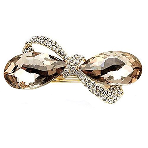 Polytree Fashion Crystal Rhinestone Oval Bowknot Barrettes Hair Clip Clamp Hairpin Headwear