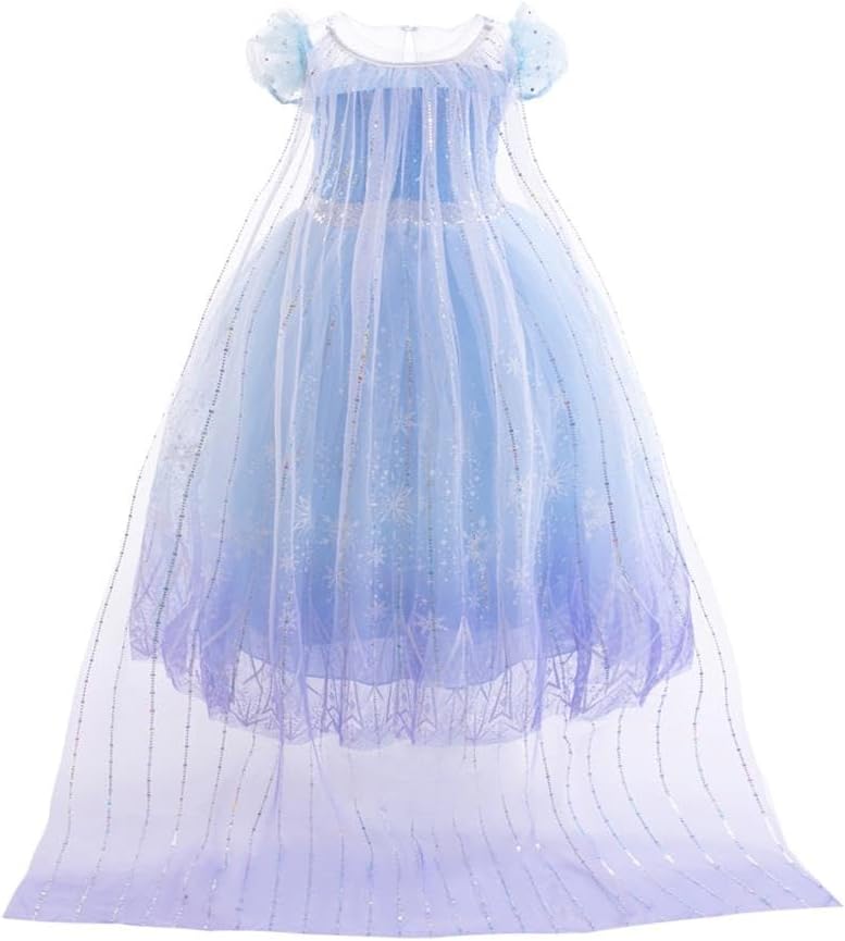 Dressy Daisy Toddler Little Girls Ice Princess Snow Queen Halloween Birthday Christmas Dress Up Costume with Cape Size 3T-12 - Image 2