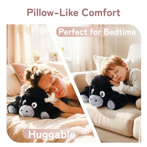 Image of Niuniu Daddy 20 inch | 3.3 Pound HighIand Cow Weighted Plush Animals, Large Highland Cow Pillowfort Stuffed Lap Animal Toys for Kids Adults, Big Plushy Body Pillow for Gifts Birthday Christmas Holiday