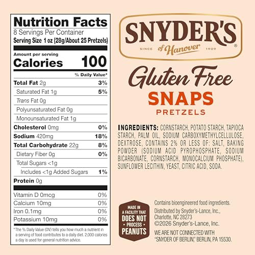 Image of Snyder's of Hanover Gluten Free Snaps Pretzels, 8 Oz Bag