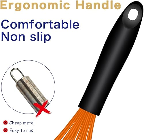 Miniatura 29 de Batidor de silicona morado apto para lavavajillas, diseño sellado impermeable, juego de 3, batidores de cocina profesionales para cocinar Premium