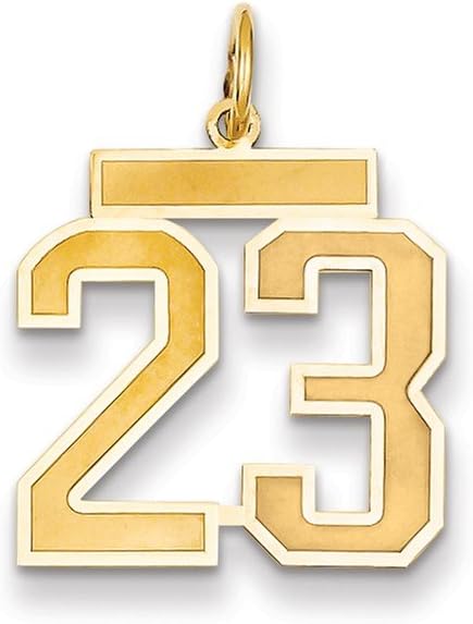 14K Yellow Gold Medium Satin Number 0 Charm