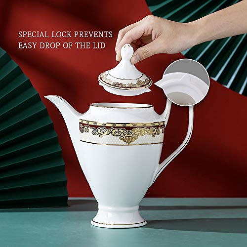 Porlien TEASET17RG Exquisite Bone China 17-Piece Tea Set thumb #4