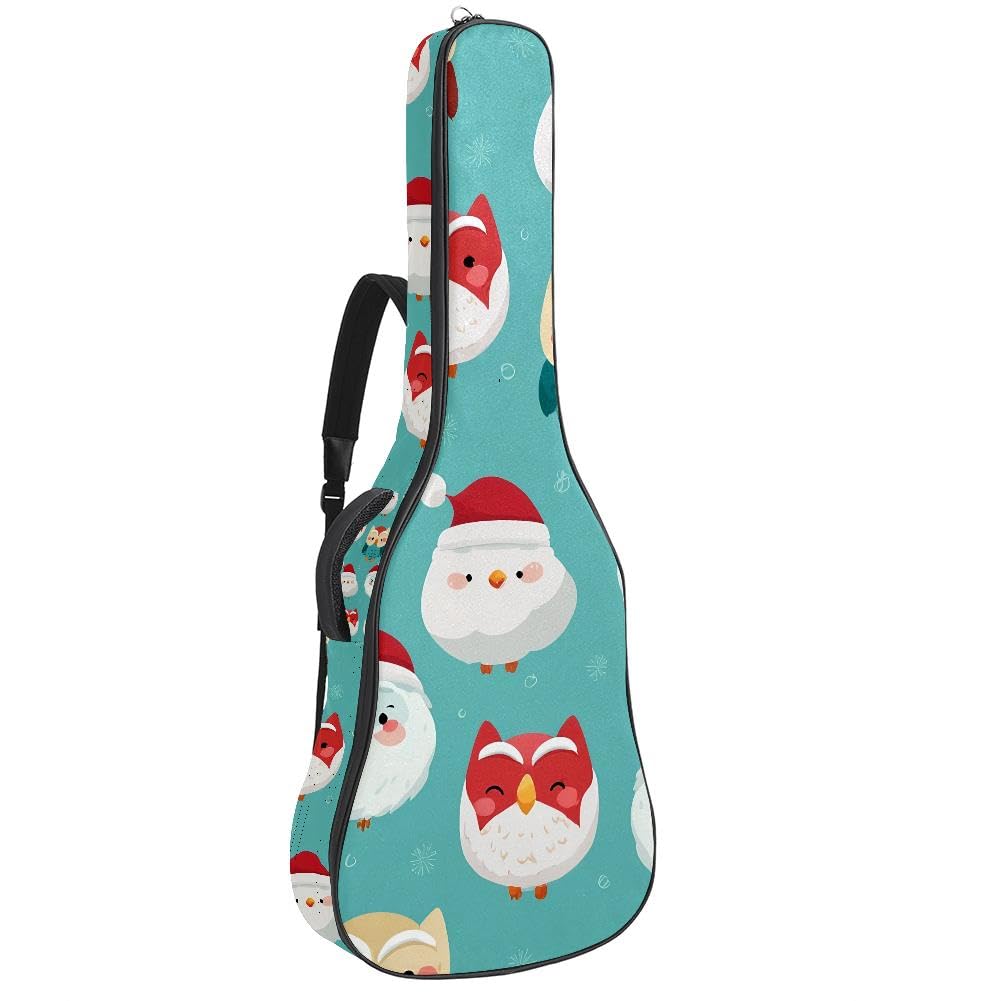 Gitarrentasche, volle Größe, 99 cm, 101,6 cm, 104,1 cm, für Akustikgitarre, Konzertgitarre, 10 mm dick, gepolstert, Weihnachtsmann-Gitarrenkoffer, wasserdicht, mit Tasche, verstellbarer