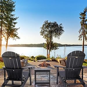 Adirondack Chairs Set of 4, All Weather Resistant Plastic Chairs with Cup Holder, 5 Easy Steps to Install, Outdoor Chairs for Patio, Garden, Backyard Deck, Lawn, Fire Pit - Black Adirondack Chairs Set of 4 All Weather Resistant Plastic Chairs with Cup Holder 5 Easy Steps to Install Outdoor Chairs for Patio Garden Backyard Deck Lawn Fire Pit Black