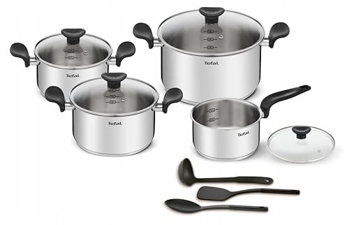 TEFAL Primary Pot Set, Stainless Steel, Induction, 11 Pieces