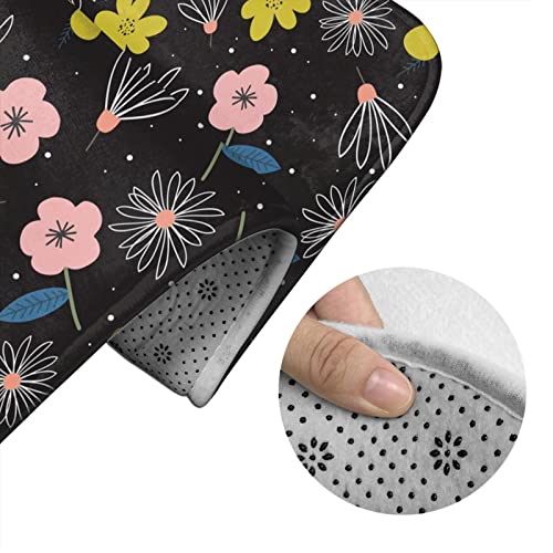 DIRYKILP Badematte + Konturmatte + Toilettendeckelbezug, süßes Blumenmuster 3 Stück Badematte Set, mit rutschfester Klebeunterseite – Bild 6