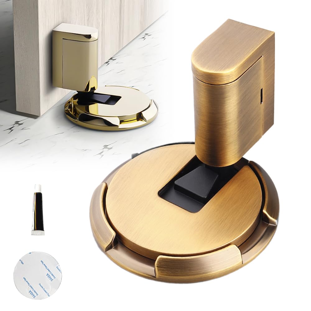 Door Stop Heavy Door Stoppers, 2025 New Magnetic Door Catch Door Wedge Door Stops, Adjustable No Drilling Mechanical Floor Doorstop Magnetic Door Catch with Adhesive (05#)