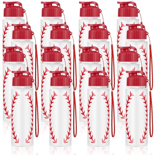 Olgaa 16 Pcs Baseball Water Bottle Bulk 20 oz Baseball Reusable W...