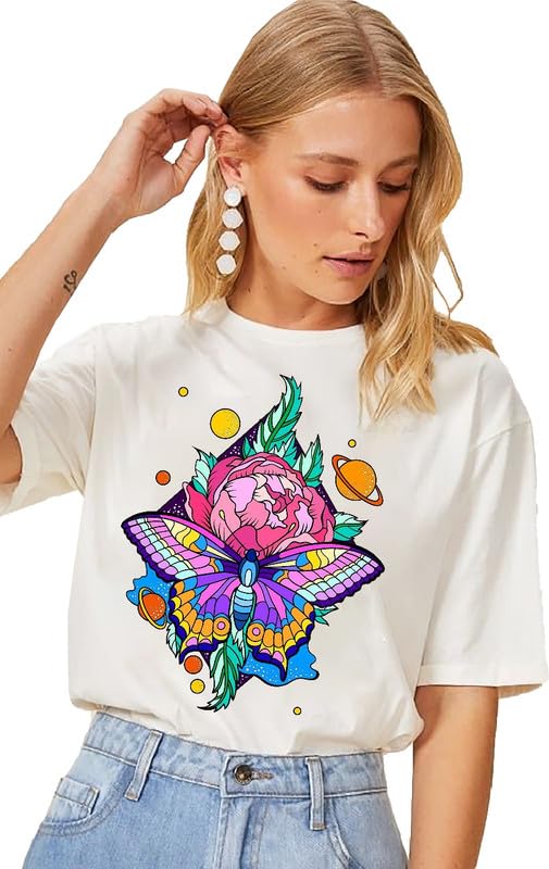 vlam Funky Colorful Trendy Butterfly Art Regular Fit Tshirt-picture-53