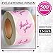 500 Pcs Thank You Stickers Roll – 1.5” Pink Round Labels with Purple Hot Stamping Foil Script & Heart Design, Elegant Small Business Packaging Stickers for Bags, Boxes, Envelopes & Party Favors