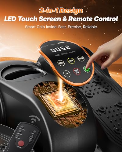 Image of MERACH Under Desk Elliptical Machine, Leg Exerciser While Sitting for Seniors with 12-Speeds & Remote Control, Quiet Portable Electric Seated Pedal Exerciser Machine for Home Office