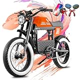 FT01 1700W Electric Bike for Adults 36MPH with 90Miles 30Ah Long Range Dirt Ebike, 135MM Front Fork Full Suspension & Dual Disc Hydraulic Brakes Commuting Mountain, 20" Fat Tire Off-Road Ebike