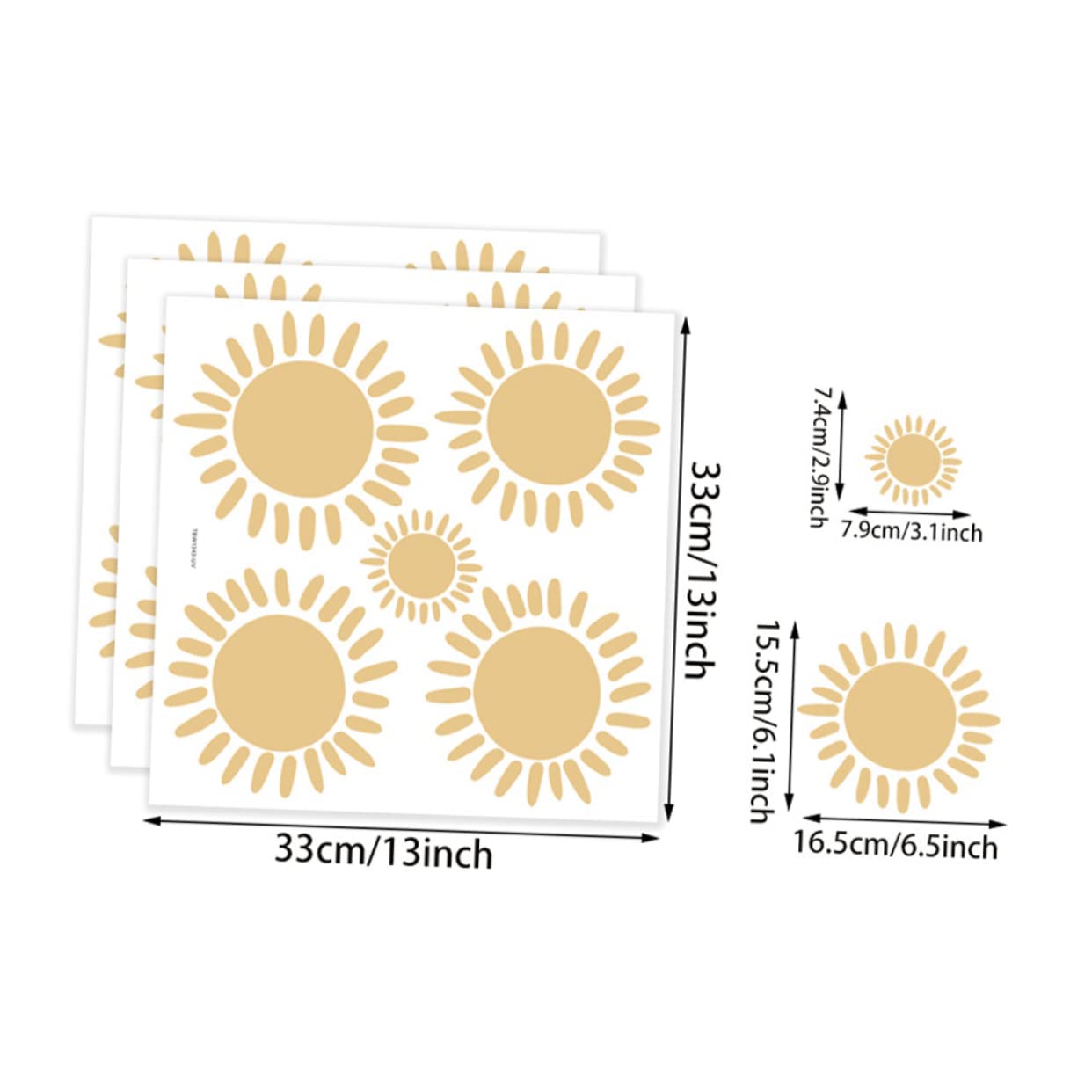 DOITOOL 15 Pz adesivo da parete sole Home decor pvc adesivo muro decorativo decorazioni di girasoli adesivi murali bohémien arredamento bohémien adesivi murali dei cartoni animati