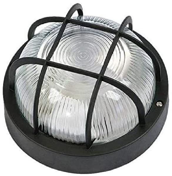kippen 4203S - Plafoniera Tonda Con Griglia Nera in Poliammide, Dimensioni: 18x10 cm