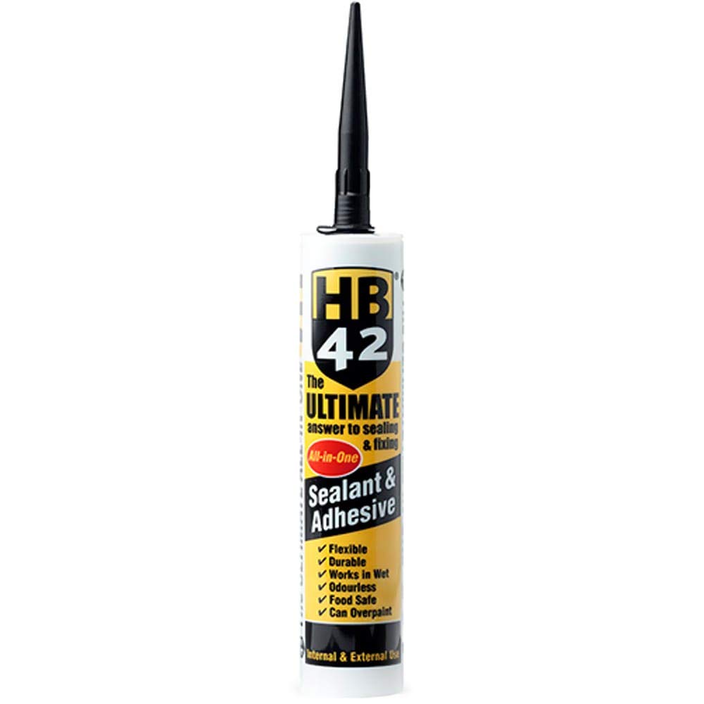 HB42Ultimate Sealant & Adhesives - All-in-One Hybrid Polymer Technology, Odourless, Anti-Mould, Food Safe - GEV Approved (Invisible)