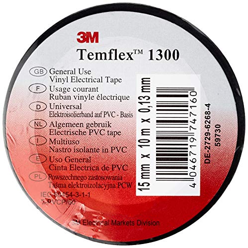 DiO Connected Home DIO530040 Temflex 1300 Lot de 3 Rubans Isolants, Noir Cover