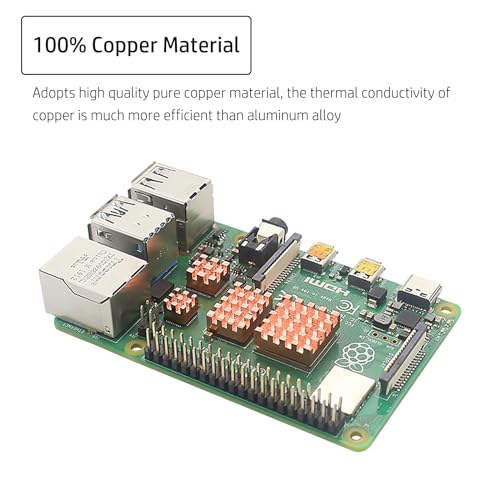 Disipador Raspberry Pi 4 B en cobre puro para evitar sobrecalentamiento y caídas de rendimiento 5